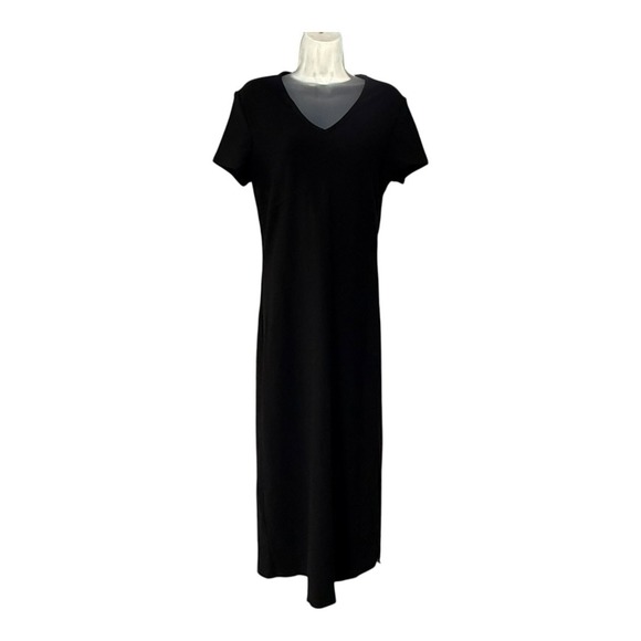 Vintage Blue Dresses & Skirts - Vintage Blues Black‎ Maxi Dress Minimal Chic 90s Grunge V Neck